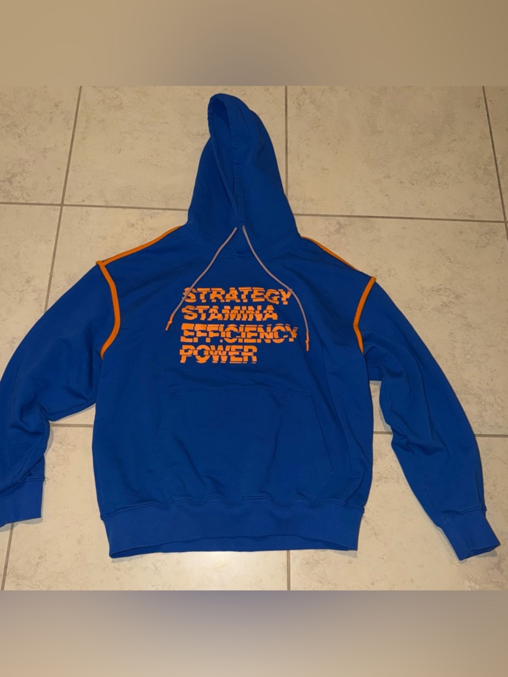 UFC "Strategy & Power" Graphic Hoodie - Royal Blue/Orange - Size Large